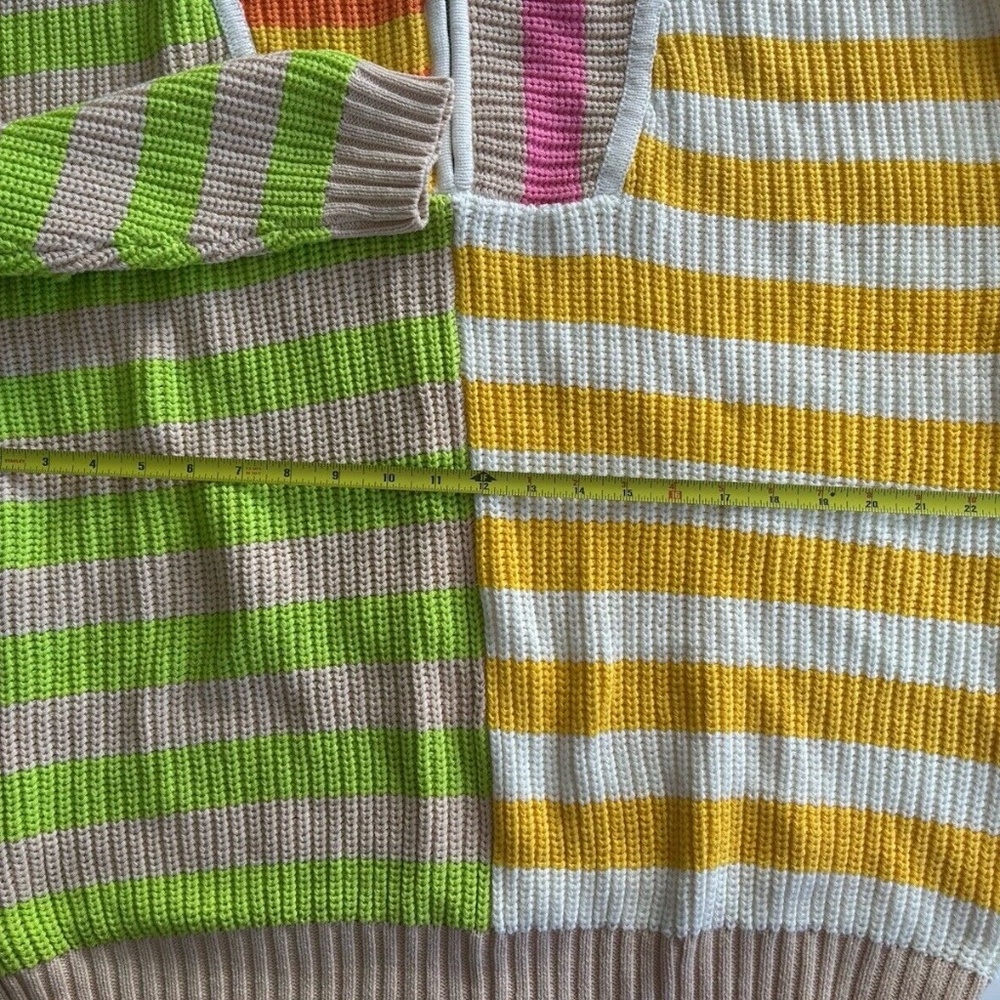 Staud Hampton Stripe Sweater Half Zip sz. S - Picture 2 of 6